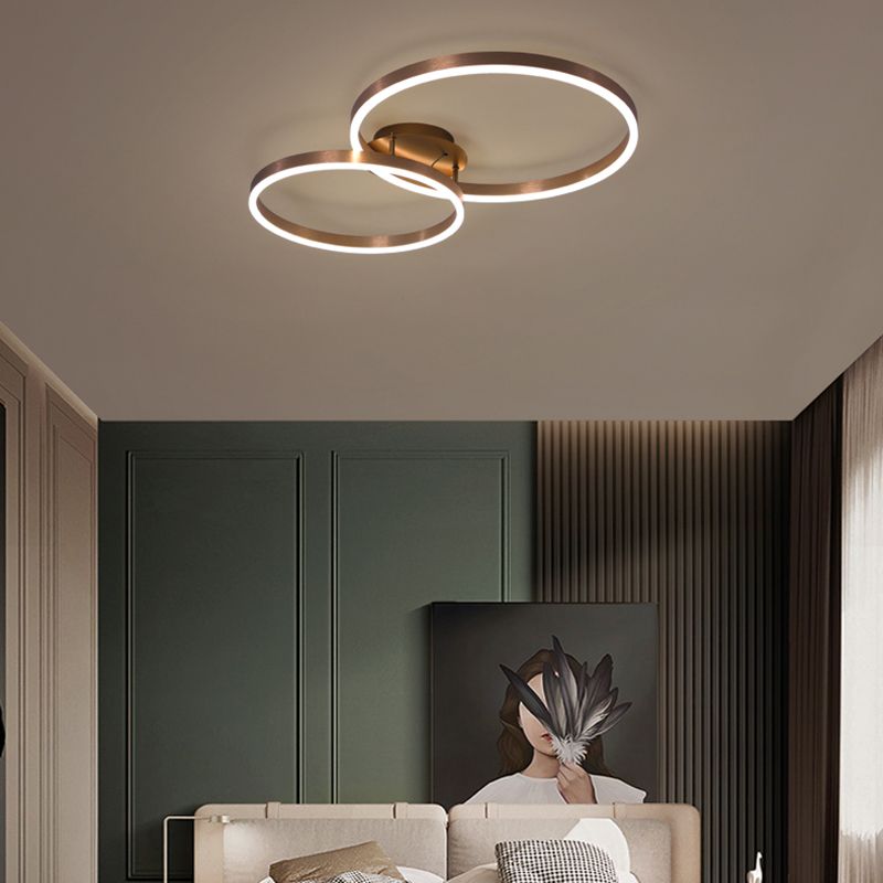 Zeitgenössische runde Einbauleuchte aus Metall in Braun