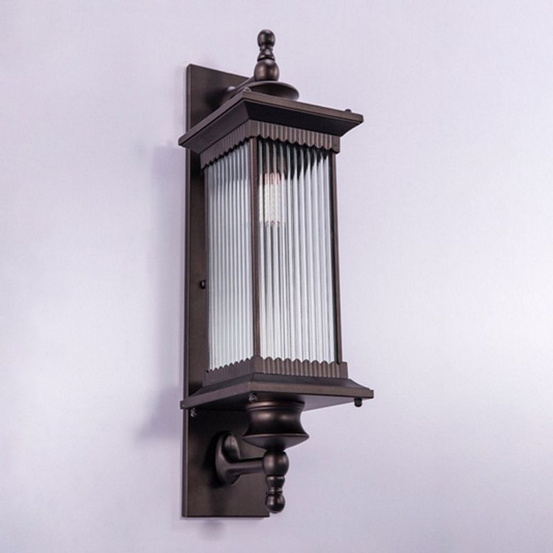 Simplicity Geometric Wall Sconces Metal 1 Light Wall Lighting Ideas in Brown