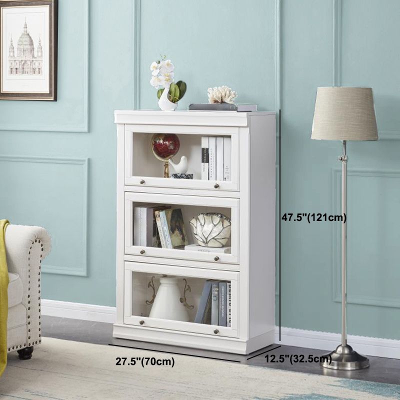 Modern Style Solid Wood Bookcase Rectangular Shelves with Doors