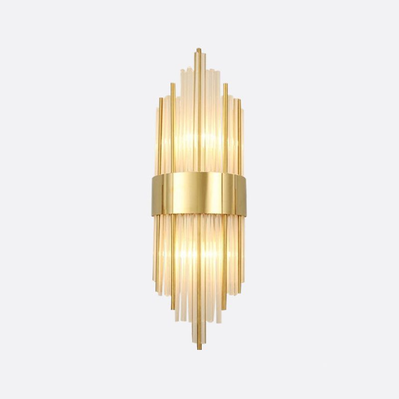 2-Bulb Postmodern Style Crystal Wall Mounted Lamp for Corridor Half Shade Wall Light Fixture