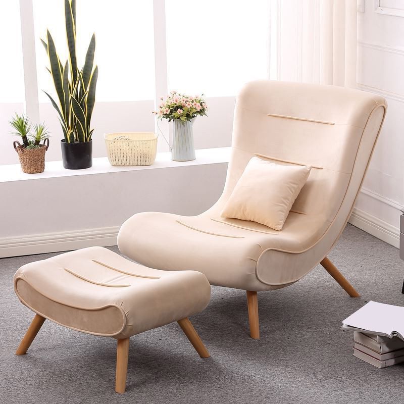 Modern Cushions Rocker Chair Solid Wood Frame Spindle Rocker Chair with Ottoman