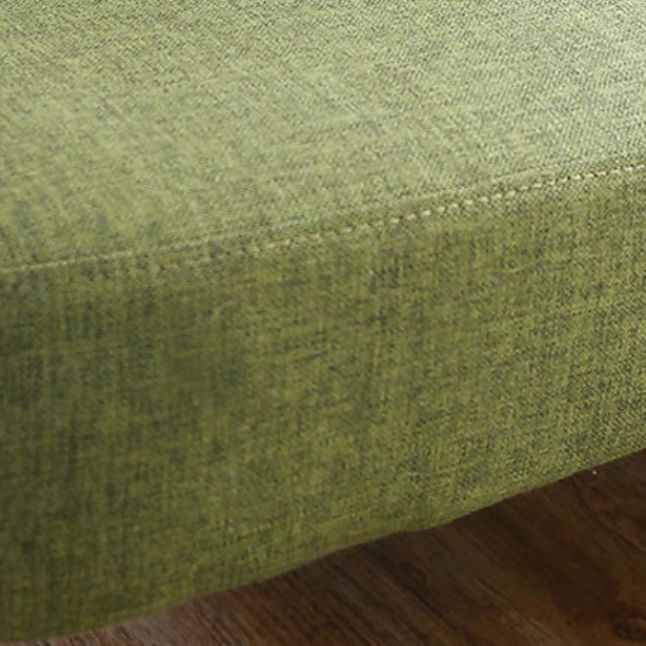 Contemporary Cotton Armless Sofa with Tufted Back and Solid Wood Legs