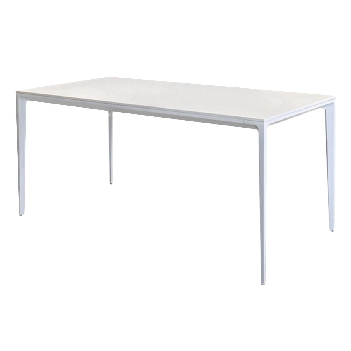 Mesa de forma de comedor de piedra sinterizada de estilo industrial con base de 4 patas