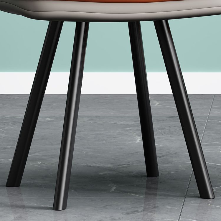 Modern Armless Dining Chairs Faux Leather Parsons Dining Side Chair