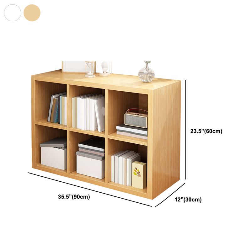 11.8" Wide Contemporary Shelf Closed Back Wood Natural Bookcase