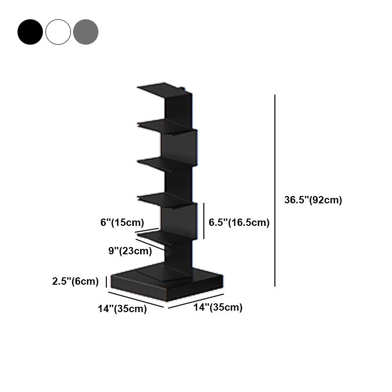 Metal Closed Back Geometric Bookcase Contemporary Style Book Shelf