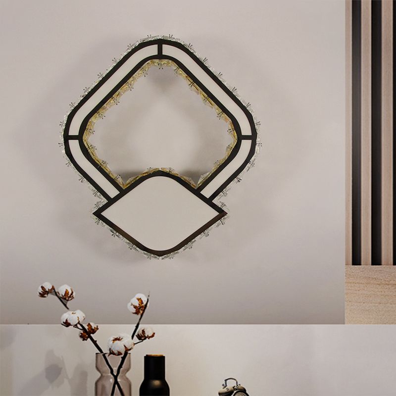 Petal Wall Lighting Ideas Modernist Cut Crystal LED White Wall Mount Lamp in Warm/White Light