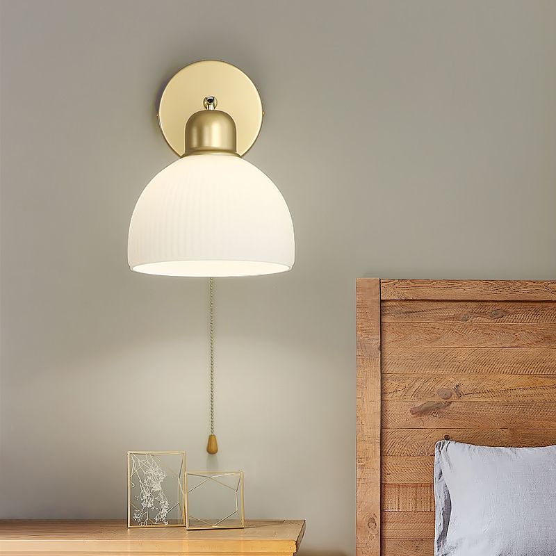 American Style Copper Wall Light Dome Shape Wall Lamp for Living Room