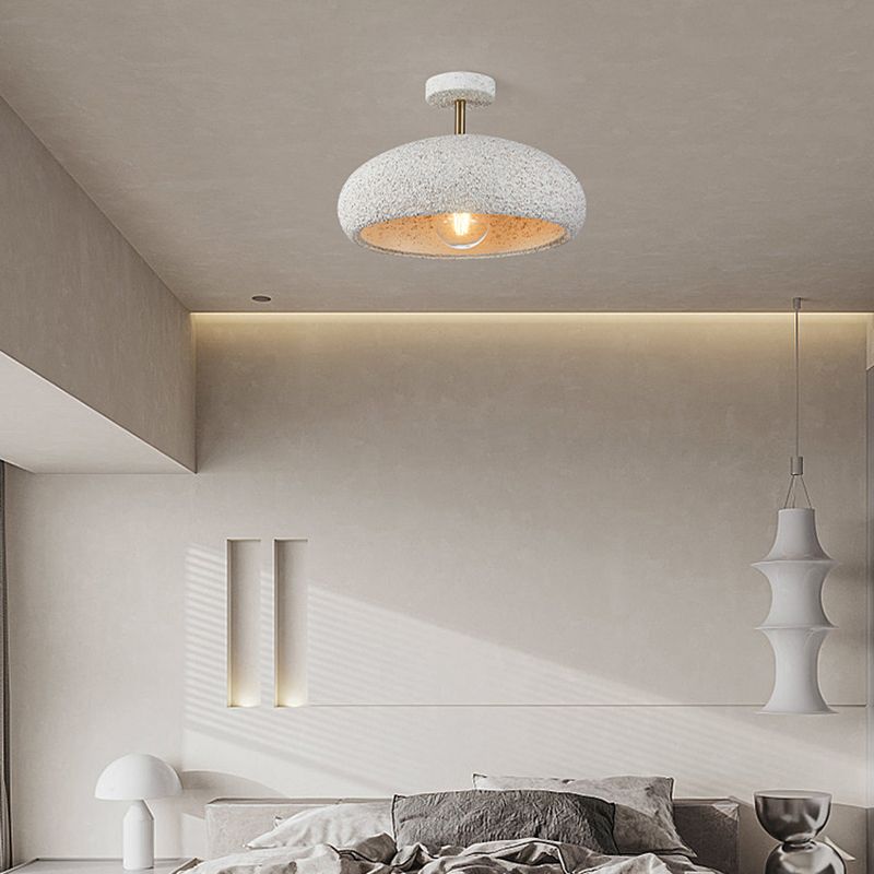 Resin Dome Shade Ceiling Semi Flush 1 - Light Industrial Semi Flush Mount