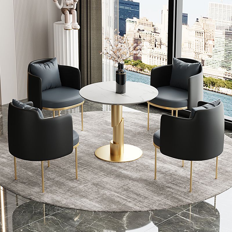 Modern Style Sintered Stone Dining Set Round 1/5 Pieces Dining Set for Home Use
