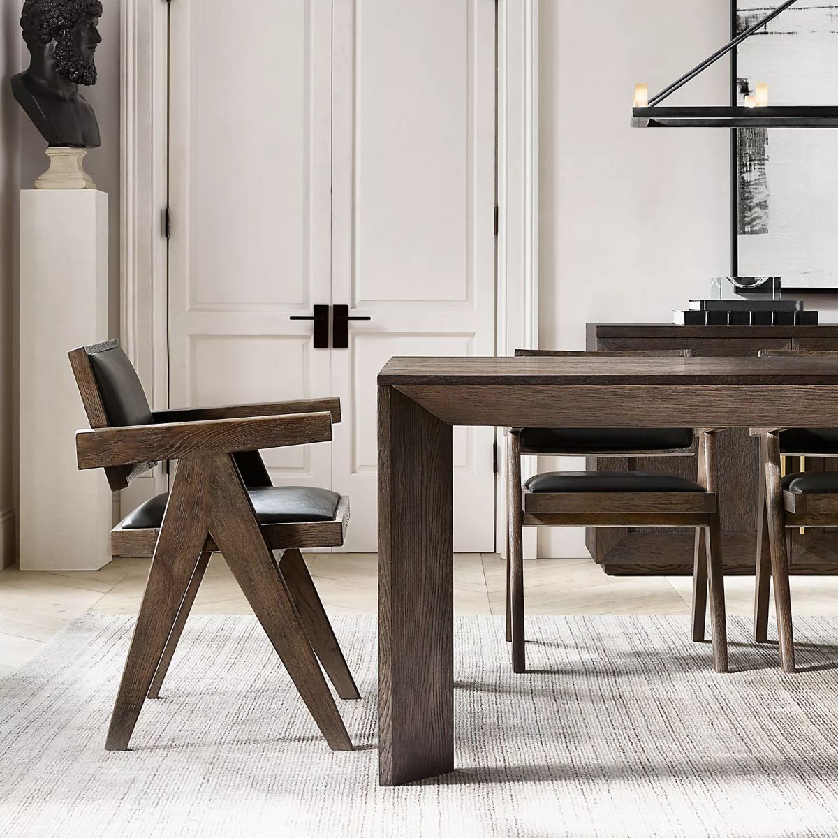 Industrial Pine Wood Dining Table Rectangle Kitchen Wooden Table with 4 Legs
