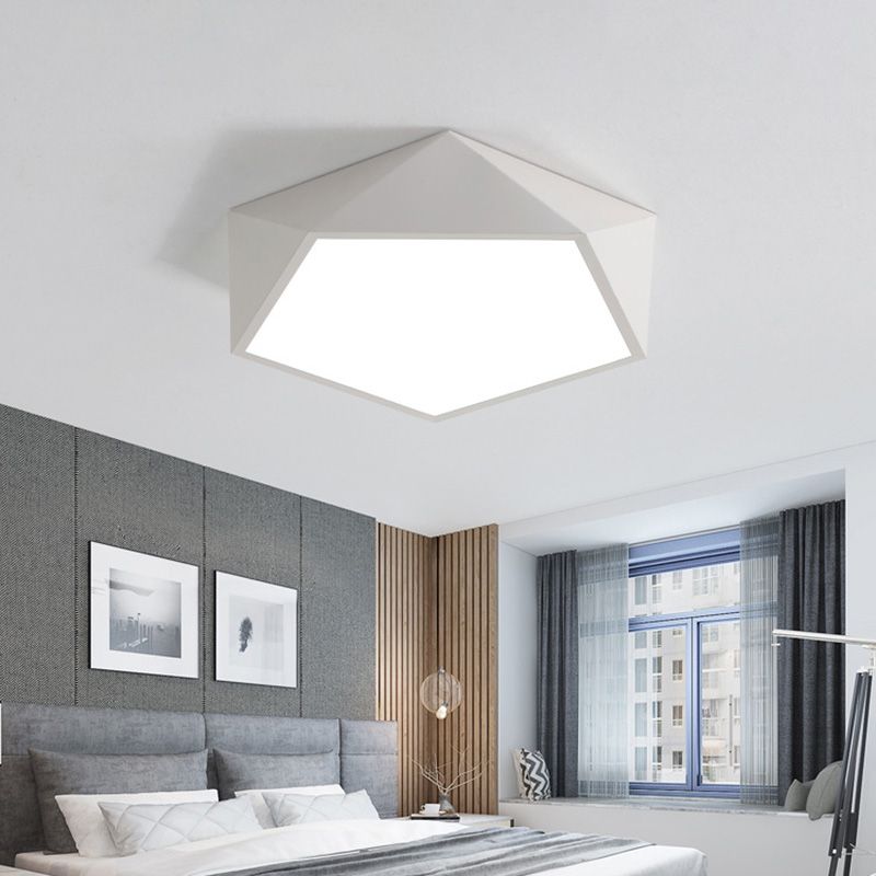 Contemporary Led Fixture Flush Mount Lighting Fixture Acrylic and Metal Lampshade for Bedroom