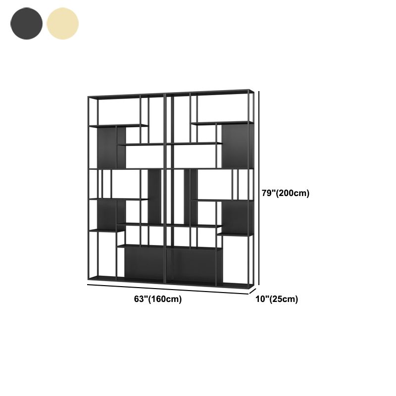 Modern Iron Geometric Shelf Living Room 78.74" Height Bookshelf