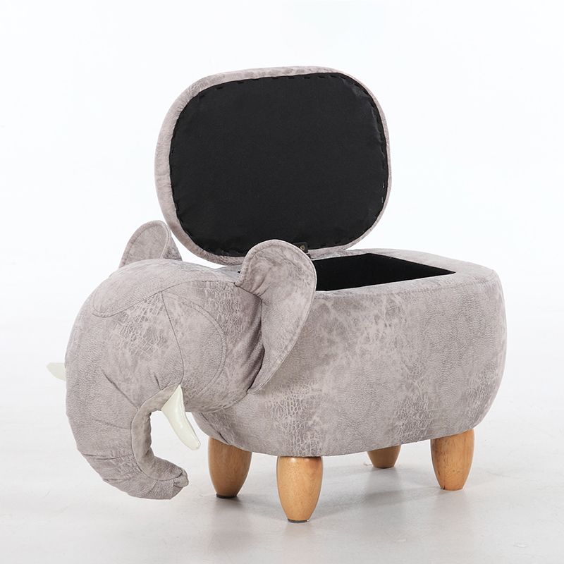 Contemporary Faux Leather Upholstered Ottoman Specialty Shape Pouf