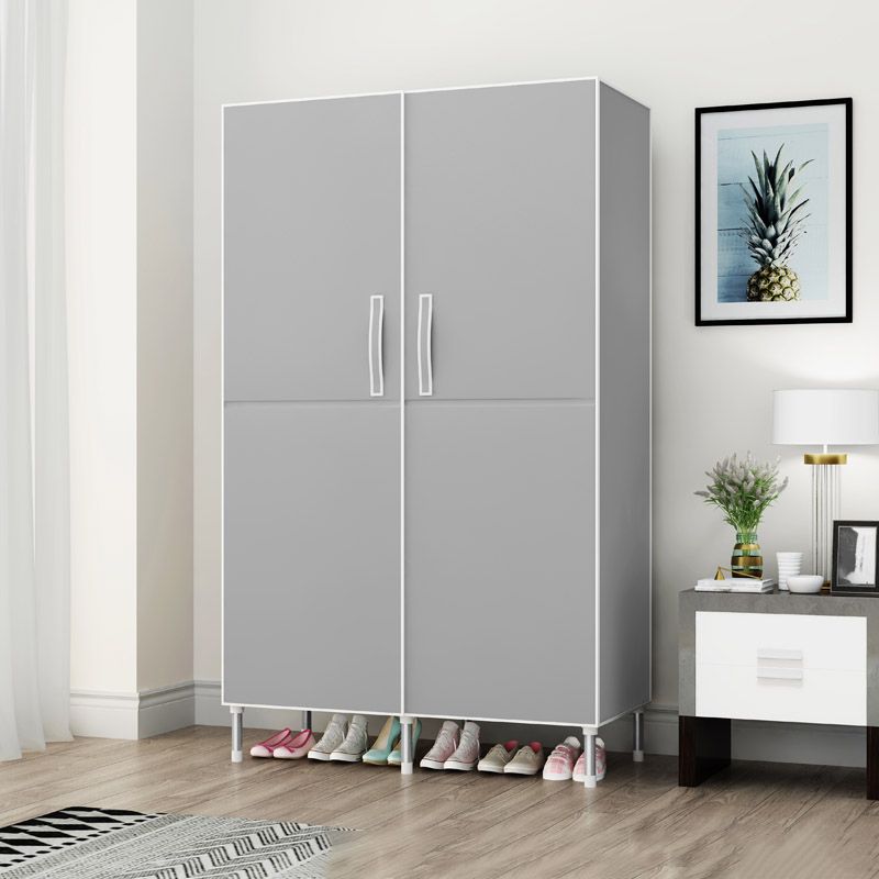 Hinged Wardrobe Cabinet Steel Wardrobe Armoire with Garment Rod