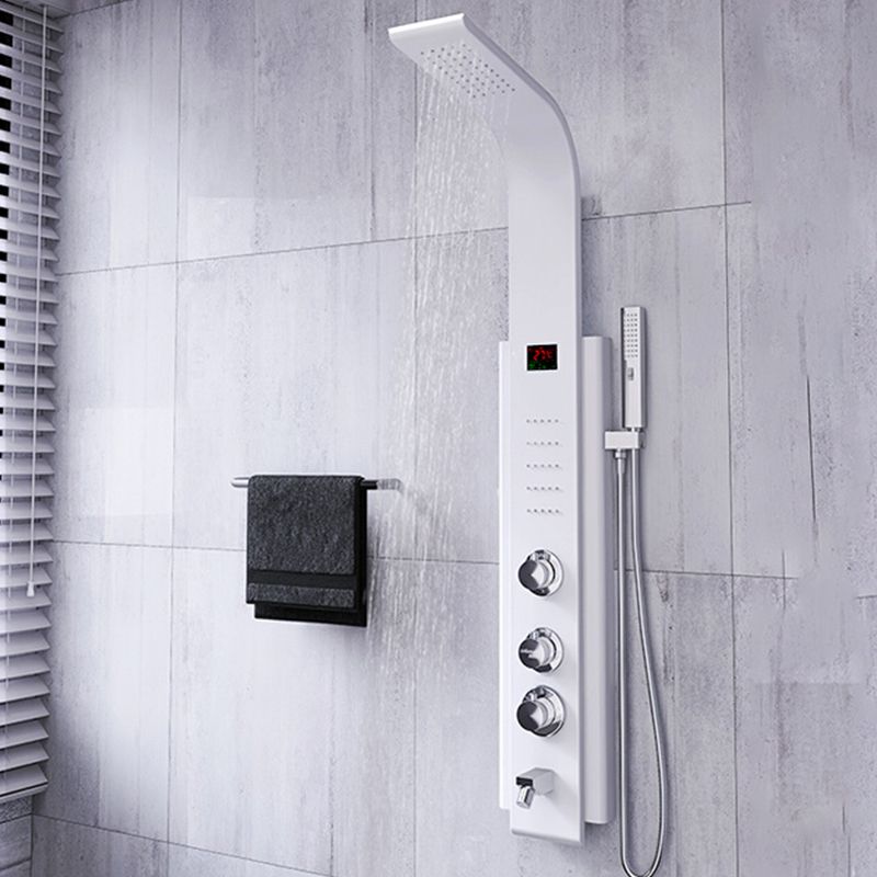 White Shower Screen Set Smart Constant Temperature Bathroom Waterfall Rain Shower Head