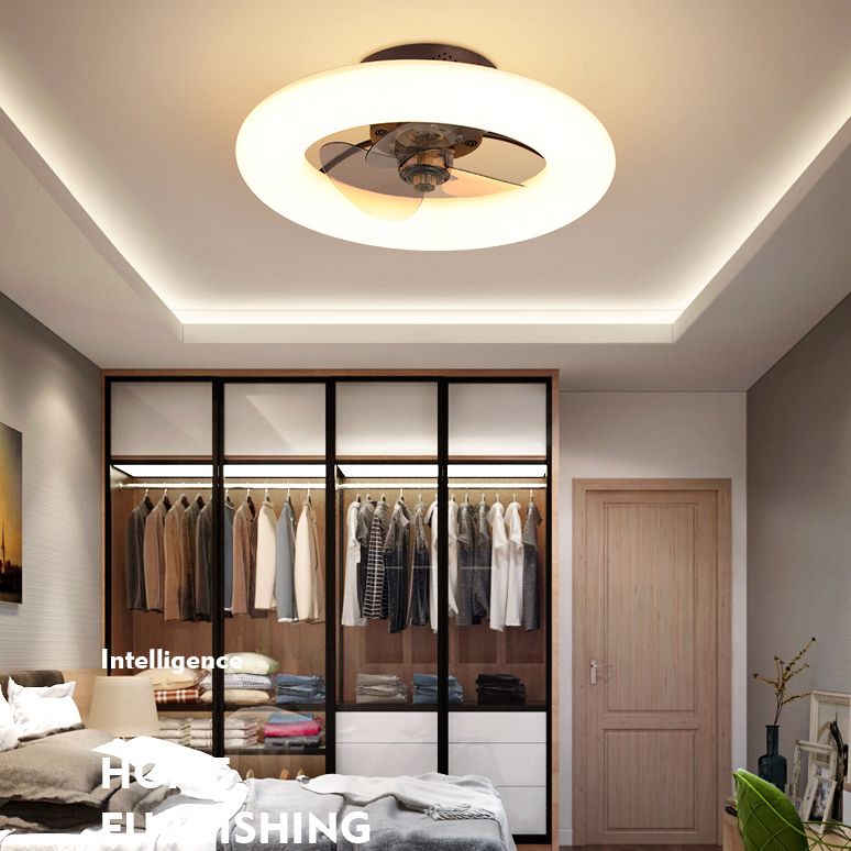 Einfacher stilvoller Donut -förmiger Lüfterlampe Acryl -Esszimmer LED SEMI BUSH Deckenleuchte