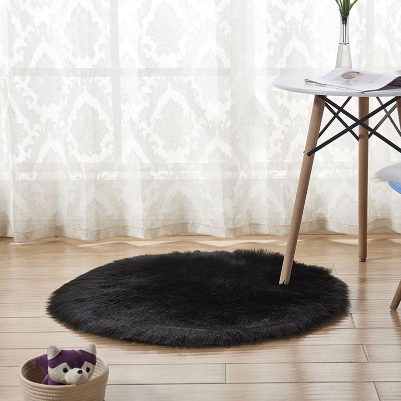 Relaxing Nordic Rug Multi-Color Plain Carpet Easy Care Shaggy Rug for Girls Bedroom