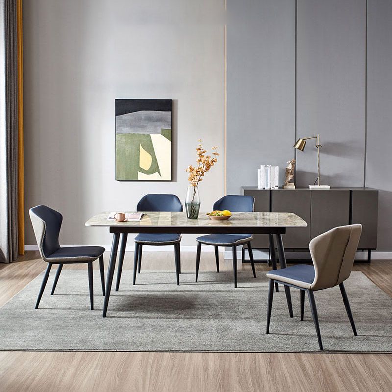 Rectangle Contemporary Dining Table 4 Legs Dining Room Table
