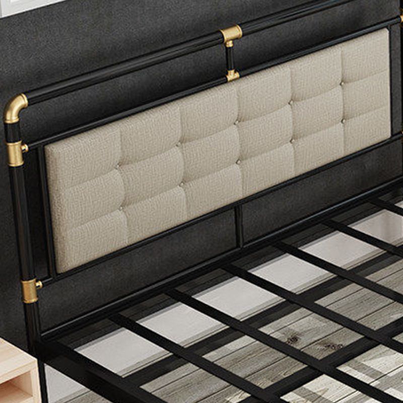 Tufted 43.3" H Bed Frame Industrial Style Metal Open-Frame Bed