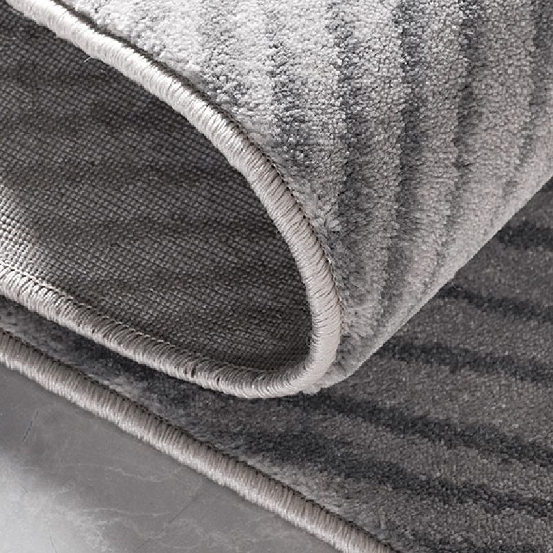 Grey Modern Area Rug Geometric Print Polyester Area Carpet Stain Resistant Rug for Home Decor