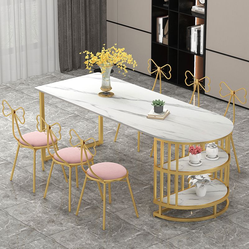Table à manger en pierre de style glam