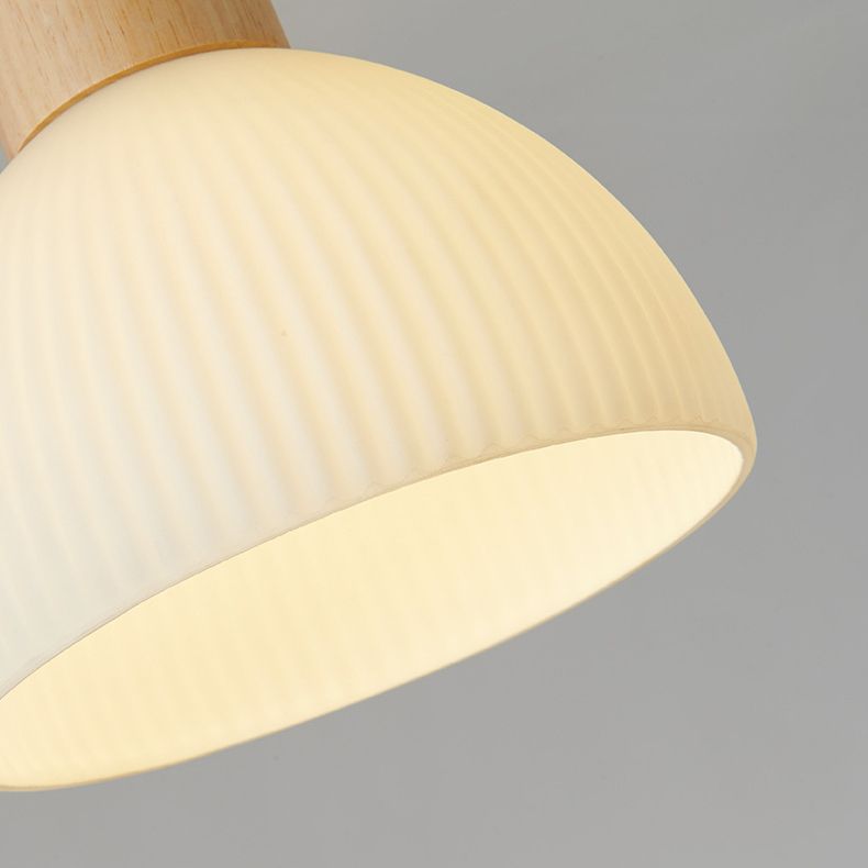 Contemporary Beige/Brown Flush Mount Lighting Wooden Ceiling Light for Bedroom