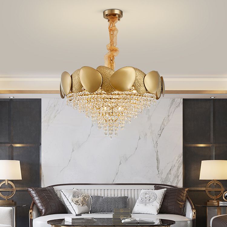 Iluminación de lámpara de lámpara de cono de estilo moderno Luz de colgante de metal transparente