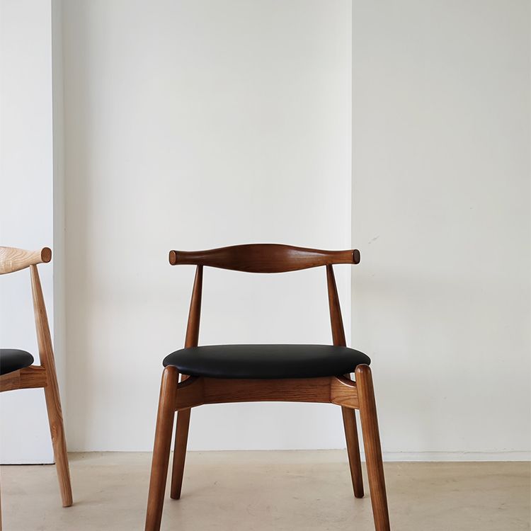 Modern Style Faux Leather Dining Chair Open Back Dining Side Chair