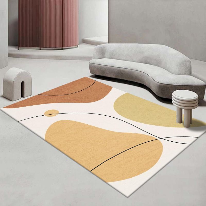 Pink Color Block Area Rug Polyester Modern Indoor Rug Washable Rug for Living Room