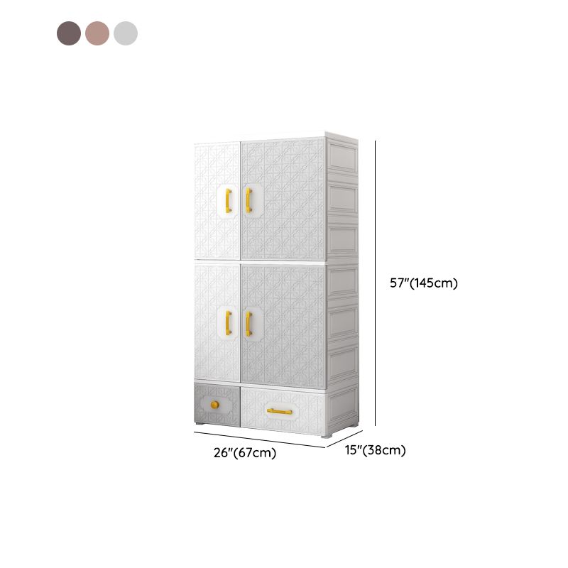 Hinged Wardrobe Armoire with Garment Rod Plastic Wardrobe Closet