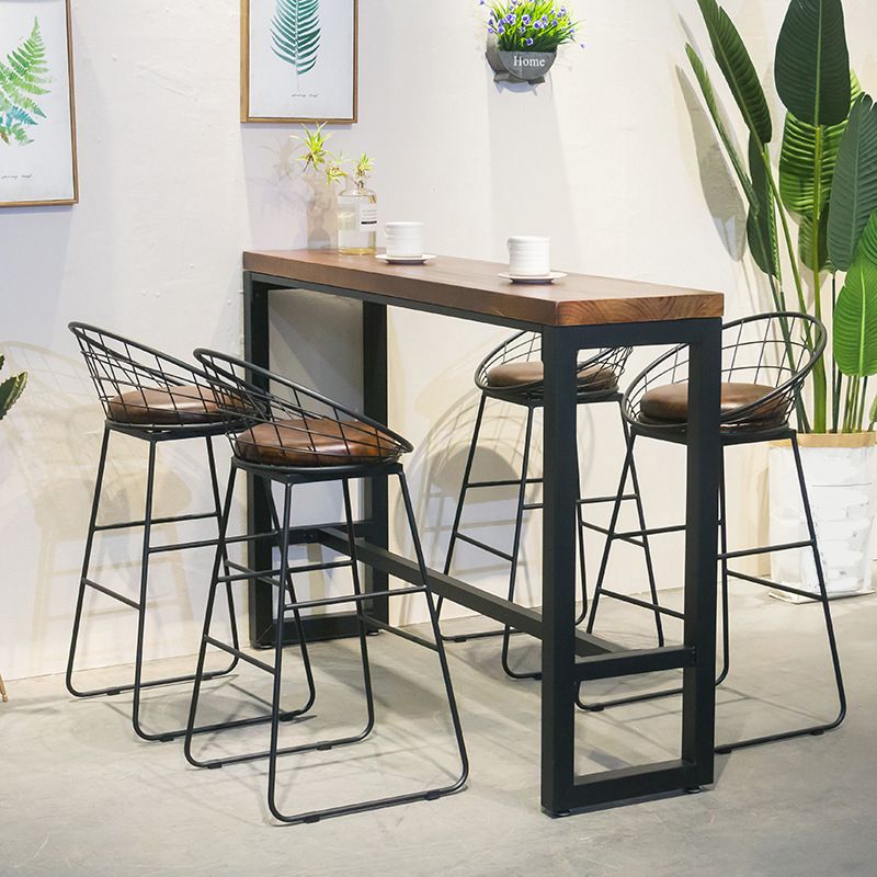 Dining Room Industrial Style Barstool Iron Pedestal Bar Stool with Pedal