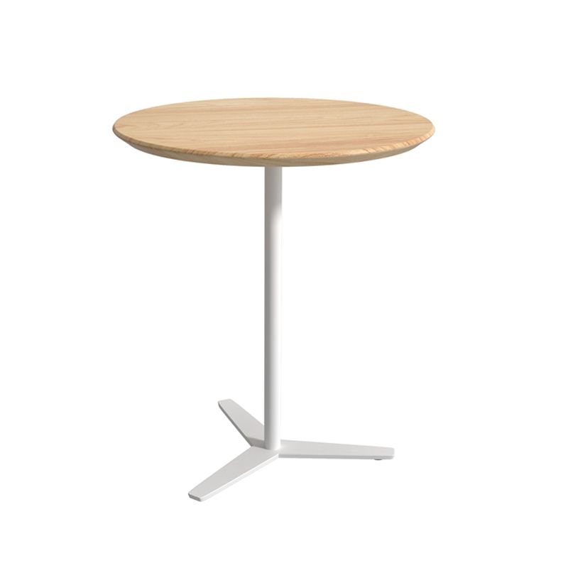 Metal Modern Round Dining Table Pine Wood Top Table for Kitchen