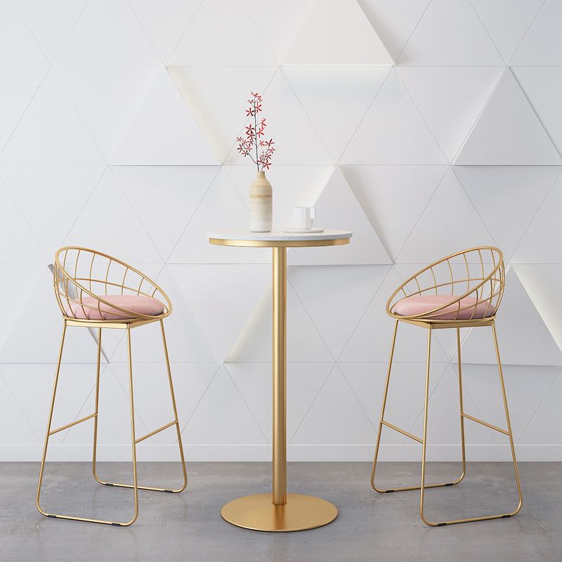 Modern 1/2/3/4 Pieces Metal Bar Table Set Round Bar Table with High Stools for Kitchen