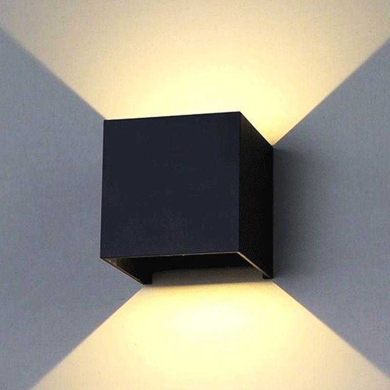 Simple Square Outdoor Wall Lamp Metal 1 Light Wall Light Fixture