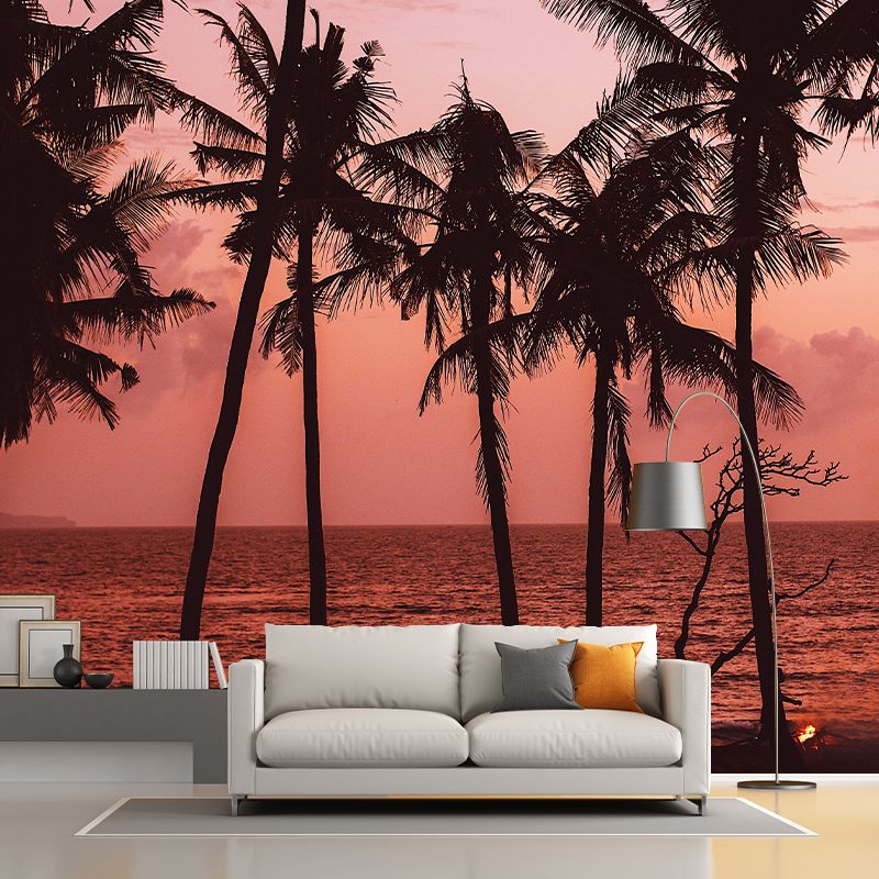Tropical Palm Tree Mildew Resistant Mural Wallpaper Decorative Photography Home Decor