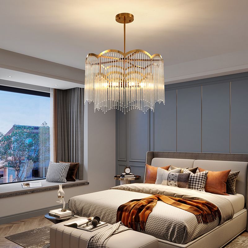 Accesorios de iluminación de araña circulares múltiples luces colgantes de vidrio de estilo moderno