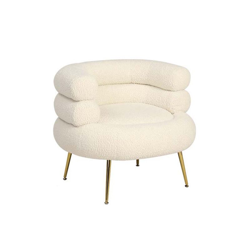 White Barrel Chair Arms Included Lounge Chair for Living Room