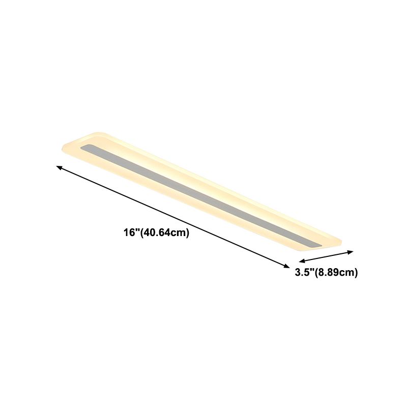 Plafonnier encastré linéaire en métal, plafonnier moderne à 1 lumière, blanc