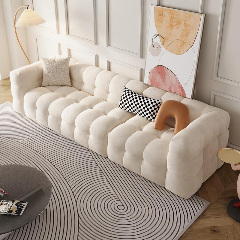 Modernistic Biscuit Back Sofa Tuxedo Arm Loveseat for Living Room