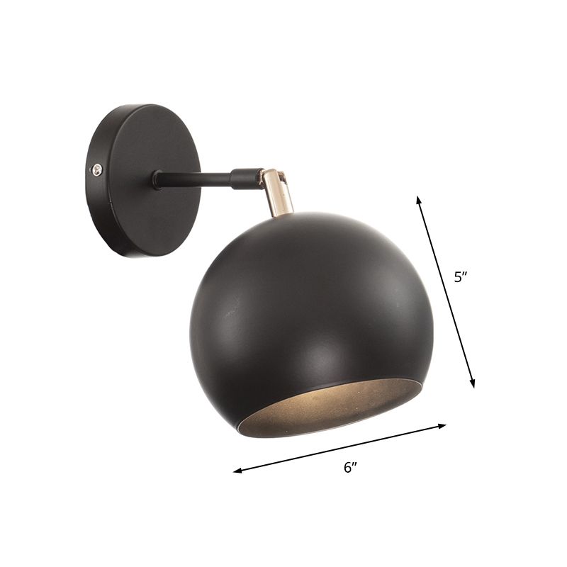 Luz de pared Metallic Global Fixture Industrial Style 1 Bulb Bulbo Dormitorio Ajustable Iluminación en negro