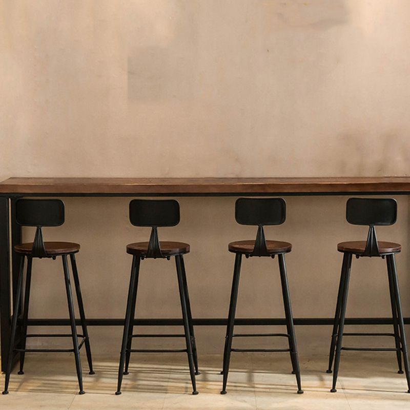 Dark Brown Bar Set with Pine Wood Top 1/2/5/9 Pieces Industrial Rectangle Pub Table Set