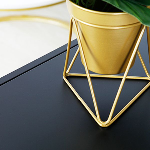 Iron Modern Accent Table 2-shelf Rectangle Console Table for Hall