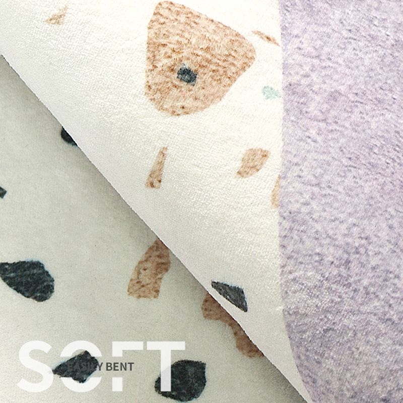 Multicolor Simple Rug Polyester Checkered Print Area Rug Anti-Slip Backing Carpet for Living Room