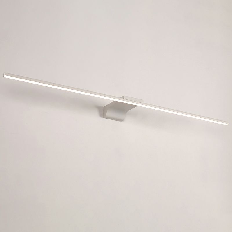 Acconde da muro di tonalità lineare a 1 luce moderna moderna illuminazione da parete specchio in stile semplice in bianco