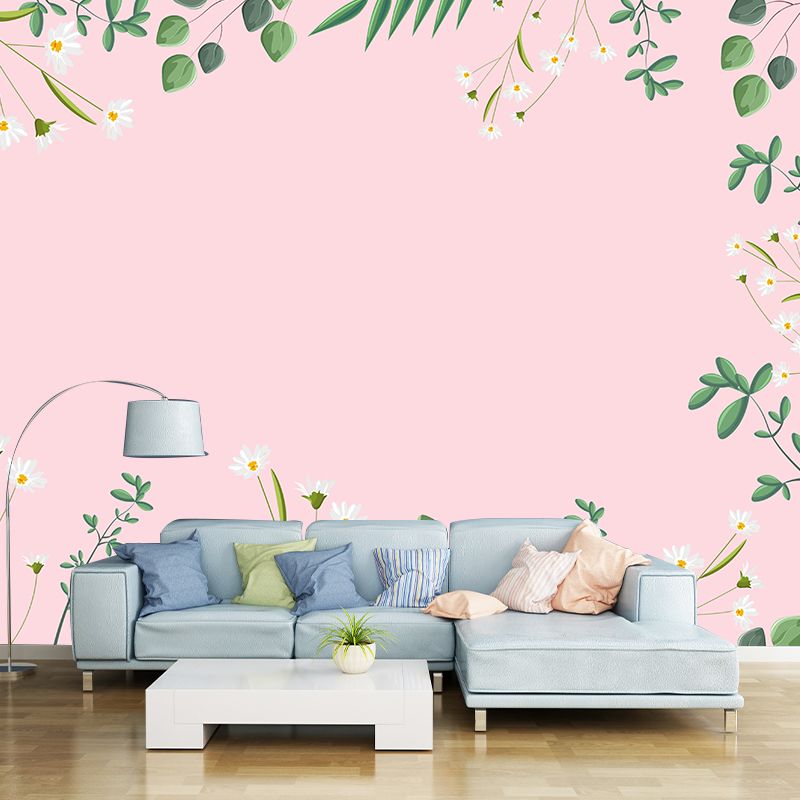 Modern Plant Wall Murals Stain Resistant Wall Art for Home,Waterproof and Antifouling