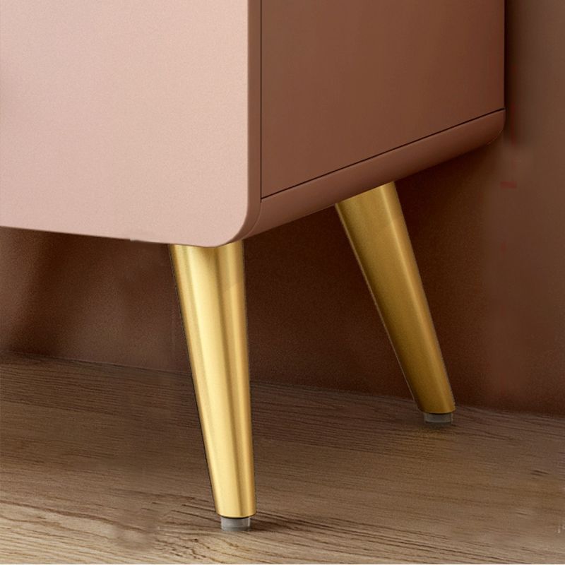 White and Pink Bedroom Dresser Modern Style Wooden Storage Chest with Multi Drawers