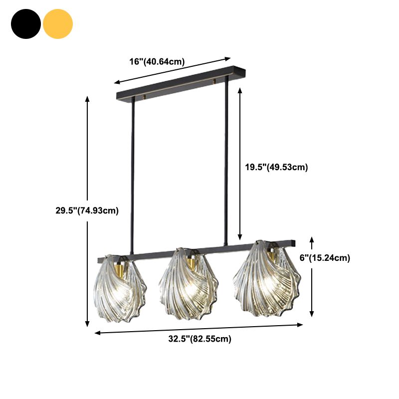 Glass Shell Shape Chandelier Light Modern Style Multi Lights Chandelier Light Fixture