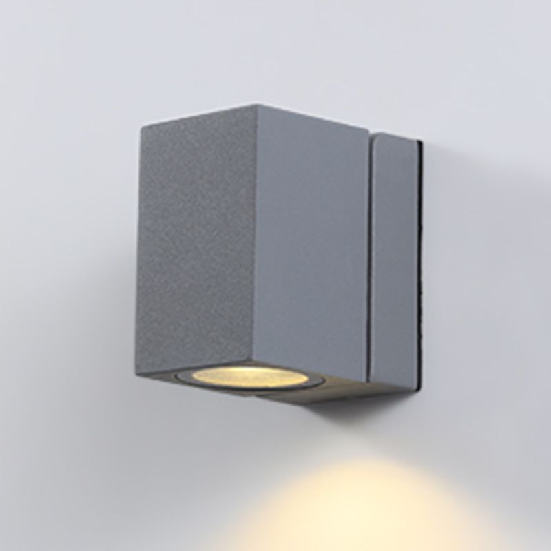 Simple Wall Sconce Rectangular Outdoor Wall Light Fixture with Metal