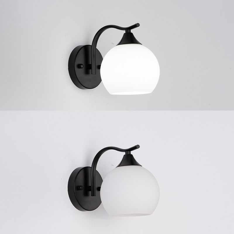 Bedroom Nordic Simple Sconce Light Fixtures 1 Bulb Glass Sphere Wall Mounted Lighting